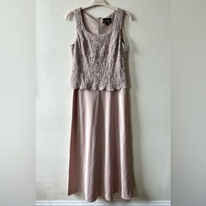 NWT Alex Evenings Purple Scoop Neck Maxi Dress | Size 14